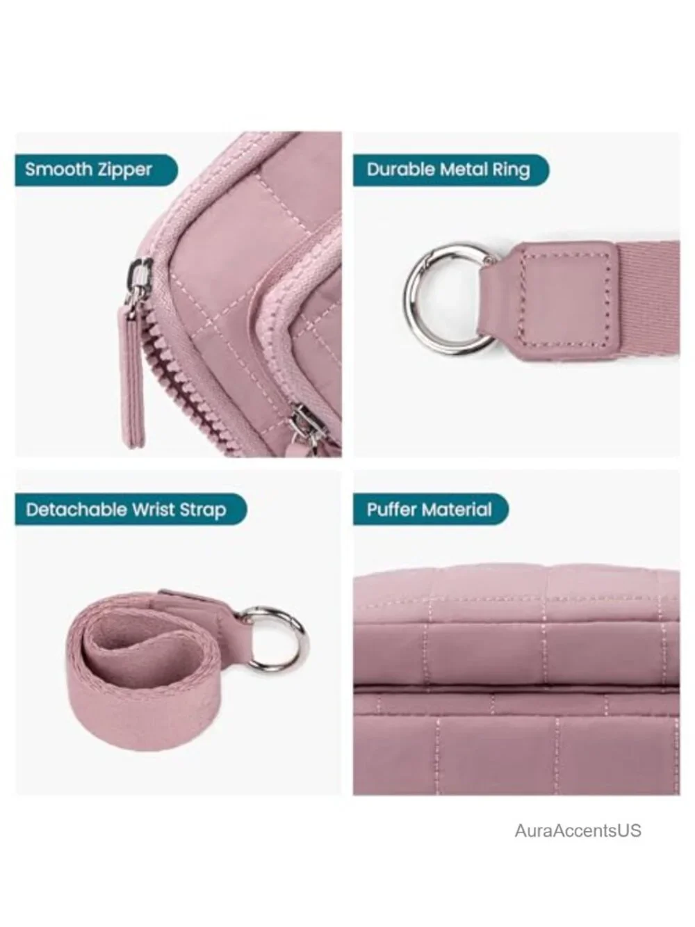 RFID Wristlet Wallet for Women, Nylon Crossbody Purse with Credit Card Holder